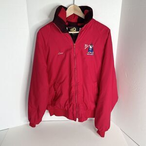 Vintage 8-Ball Pool Jacket, Full Zip Womens Large Red, Bud Light Spuds Mackenzie